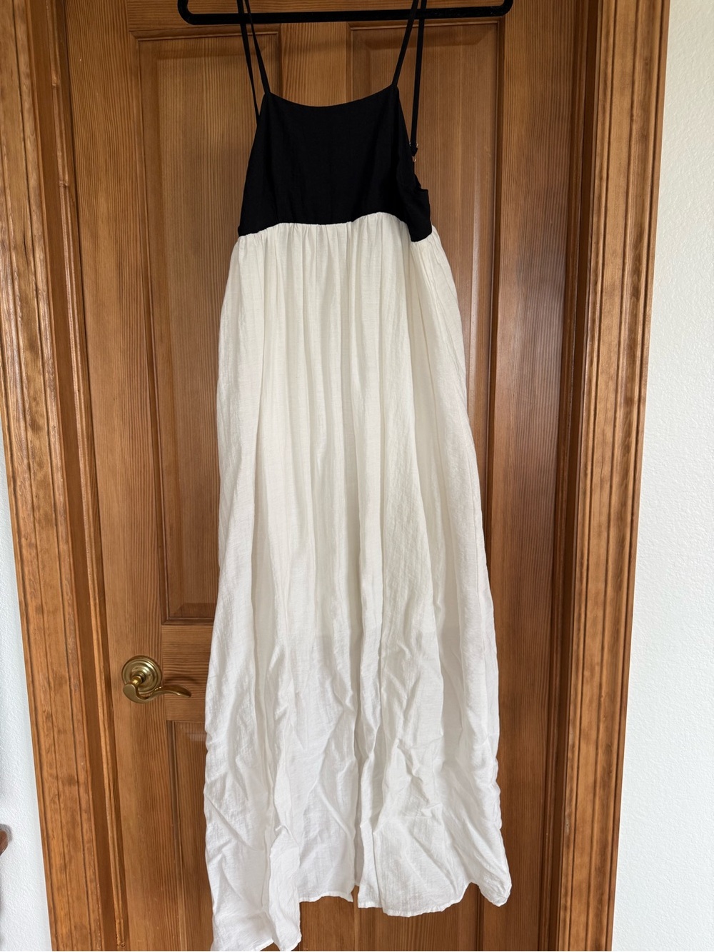 Black & White Spaghetti Strap Maxi Dress